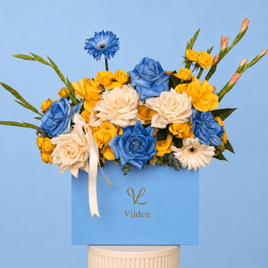 Sun Meets Sky: A radiant celebration of contrast and cheer. Handcrafted to bring sunshine and joy into any room.